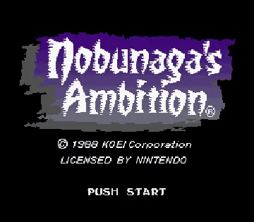 Nobunaga's Ambition (USA) screen shot title